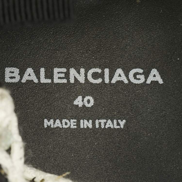 Pre Owned Balenciaga Blue/Black Woven Fabric Speed Slip On Sneakers Size 40