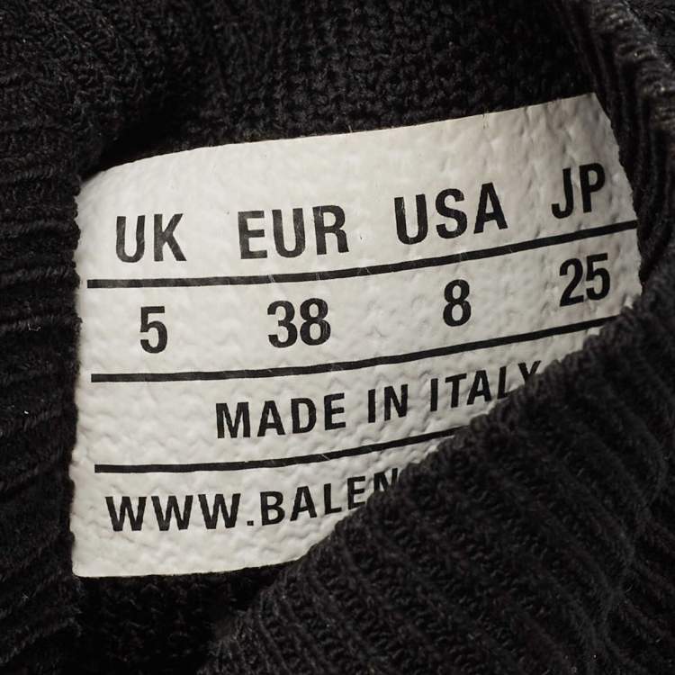 Pre Owned Balenciaga Black Knit Fabric Speed Trainer Sneakers Size 38