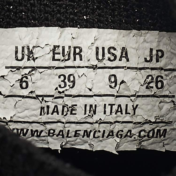 Pre Owned Balenciaga Black Knit Fabric Speed High Top Sneakers Size 39