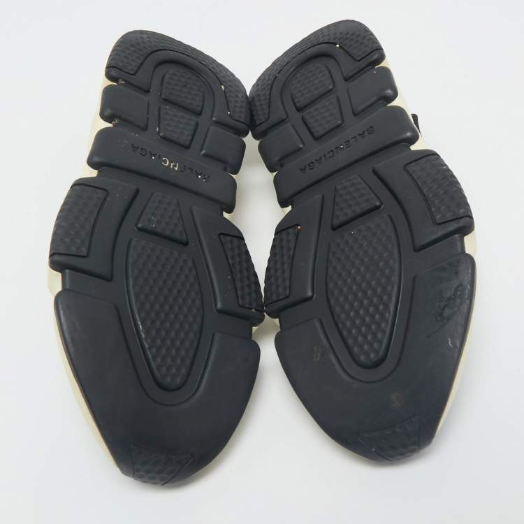 Pre Owned Balenciaga Black Knit Fabric Speed Trainer Sneakers Size 37