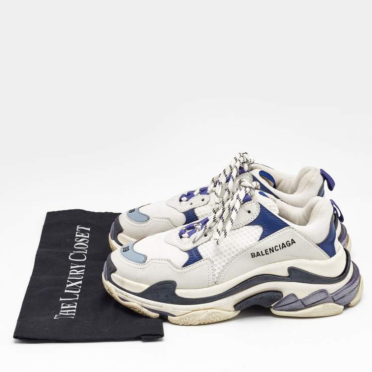Pre Owned Balenciaga Multicolor Faux Leather and Mesh Triple S Lace Up Sneakers Size 39