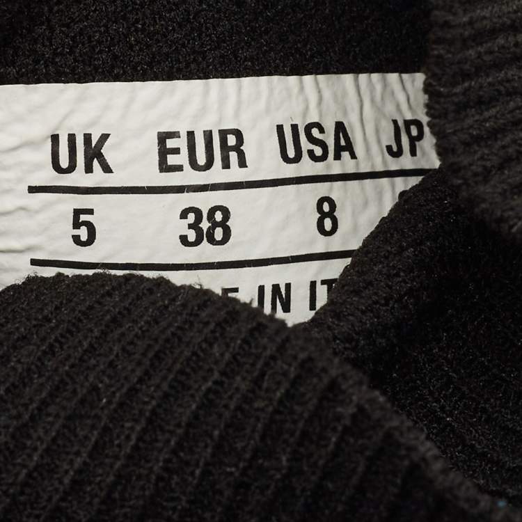 Pre Owned Balenciaga Black Knit Fabric Speed Trainer Sneakers Size 38
