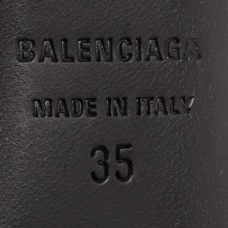 Pre Owned Balenciaga Gold Leather BB Knife Mules Size 35