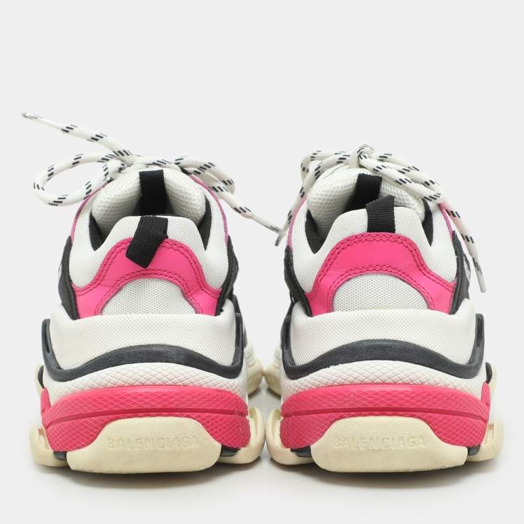 Pre Owned Balenciaga Multicolor Mesh and Nubuck Leather Triple S Sneakers Size 38