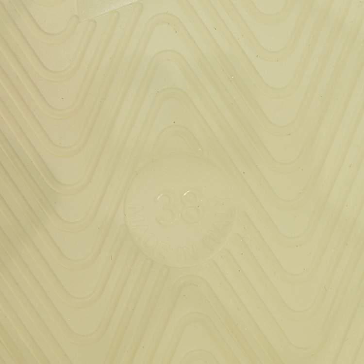 Pre Owned Balenciaga Cream Rubber Double Buckle Detail Flat Sandals Size 38