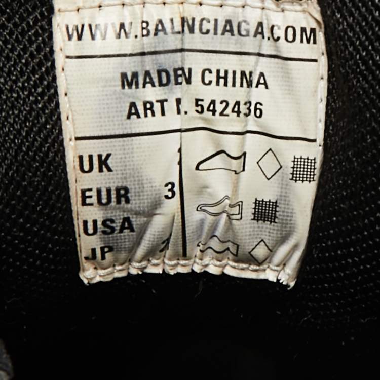 Pre Owned Balenciaga Black Faux Leather and Mesh Track Sneakers Size 35