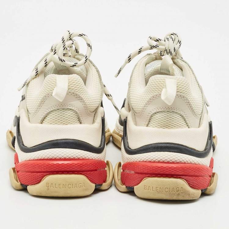 Pre Owned Balenciaga Multicolor Leather and Mesh Triple S Sneakers Size 37