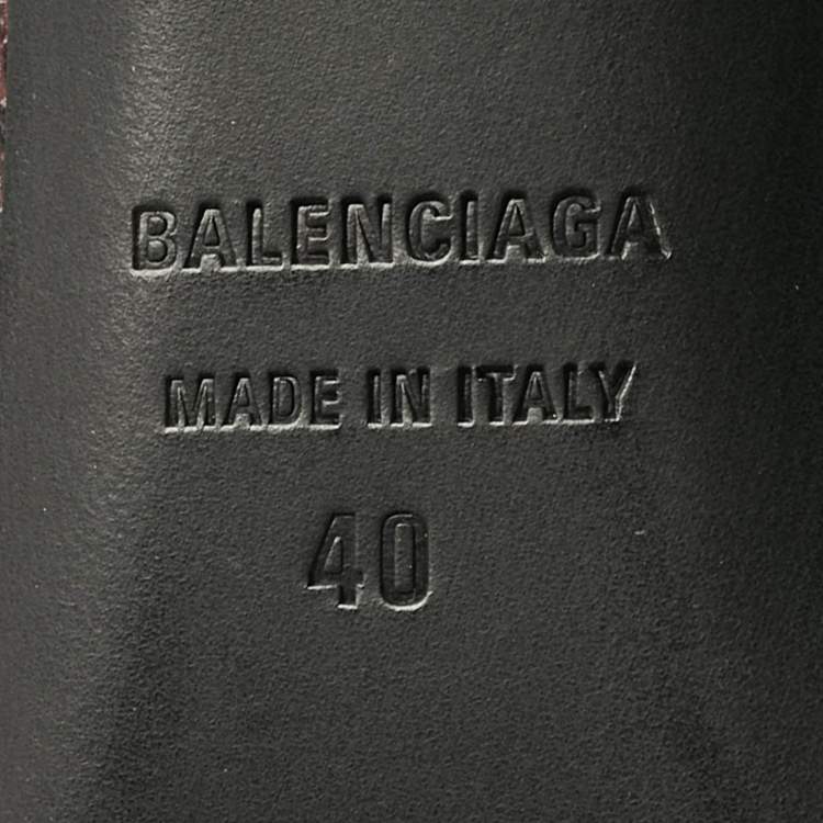 Pre Owned Balenciaga Burgundy Lizard Embossed Leather Knife BB Pumps Size 40