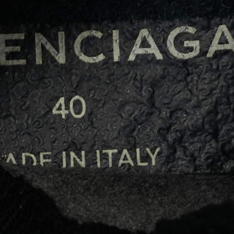 Pre Owned Balenciaga Black Knit Fabric Speed Trainer High Top Sneakers Size 40