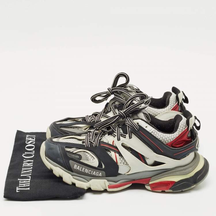 Pre Owned Balenciaga Multicolor Leather and Mesh Track Low Top Sneakers Size 38