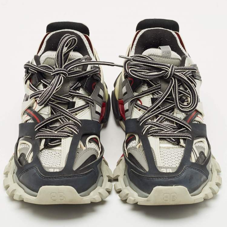 Pre Owned Balenciaga Multicolor Leather and Mesh Track Low Top Sneakers Size 38