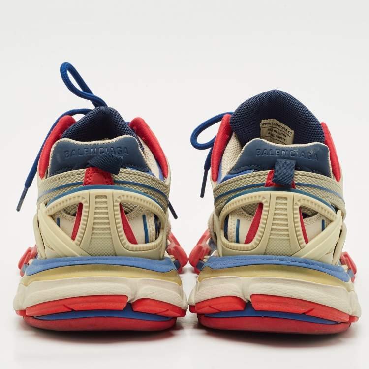 Pre Owned Balenciaga Multicolor Mesh And Synthetic Leather Track 2 Low Top Sneakers Size 39