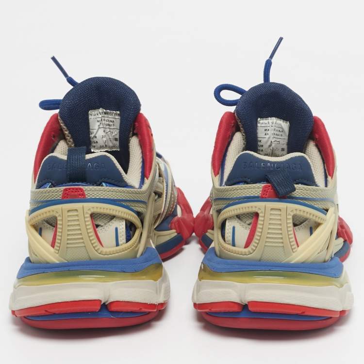 Pre Owned Balenciaga Multicolor Faux Leather and Mesh Track 2 Sneakers Size 37