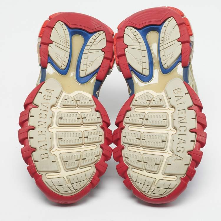 Pre Owned Balenciaga Multicolor Faux Leather and Mesh Track 2 Sneakers Size 37