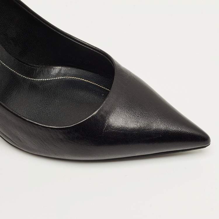 Pre Owned Balenciaga Black Leather Knife Pumps Size 38