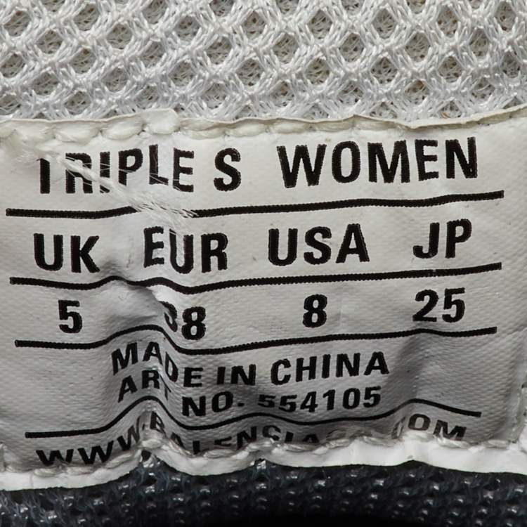 Pre Owned Balenciaga Multicolor Faux Leather and Mesh Triple S Sneakers Size 38