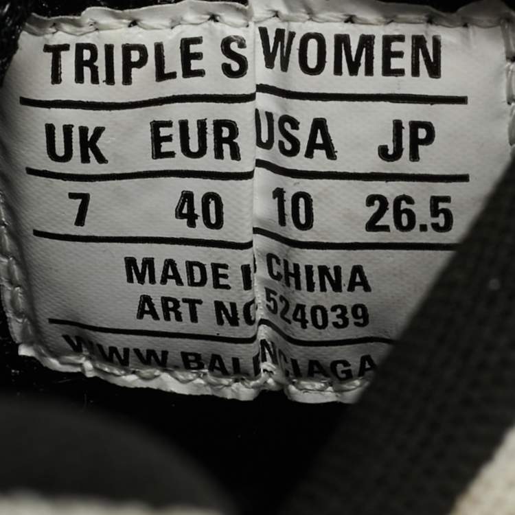 Pre Owned Balenciaga Multicolor Leather and Mesh Triple S Sneakers Size 40