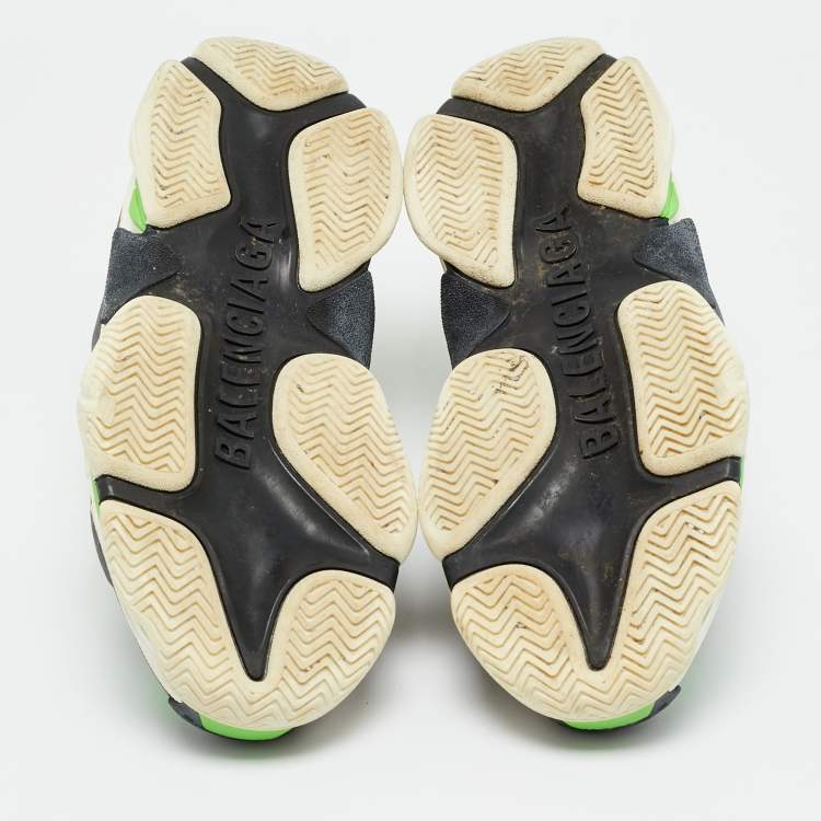 Pre Owned Balenciaga Multicolor Leather and Mesh Triple S Sneakers Size 40