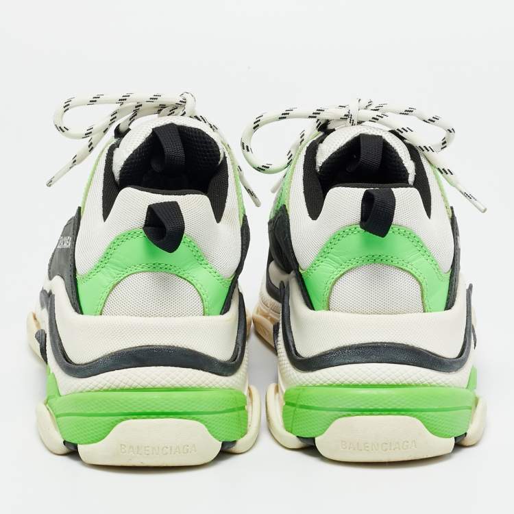 Pre Owned Balenciaga Multicolor Leather and Mesh Triple S Sneakers Size 40