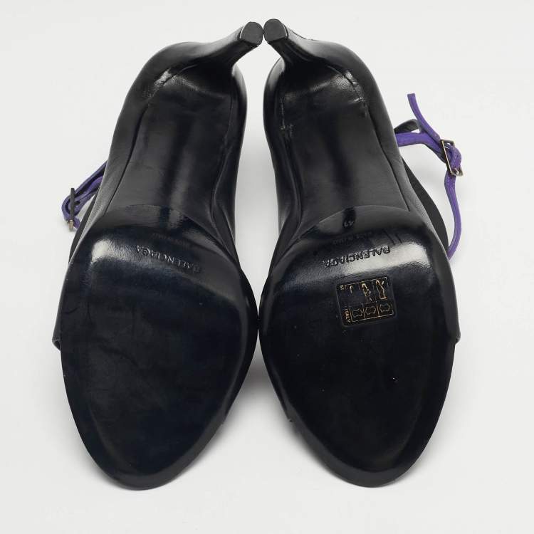 Pre Owned Balenciaga Black Leather Glove Ankle Boots Size 41