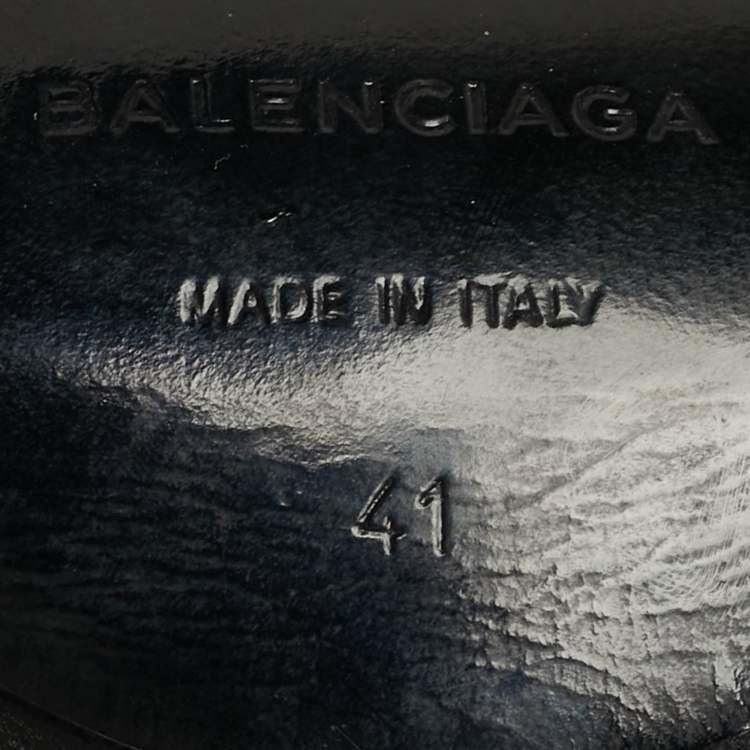 Pre Owned Balenciaga Black Leather Glove Ankle Boots Size 41