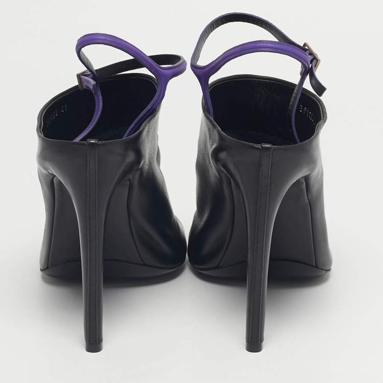 Pre Owned Balenciaga Black Leather Glove Ankle Boots Size 41