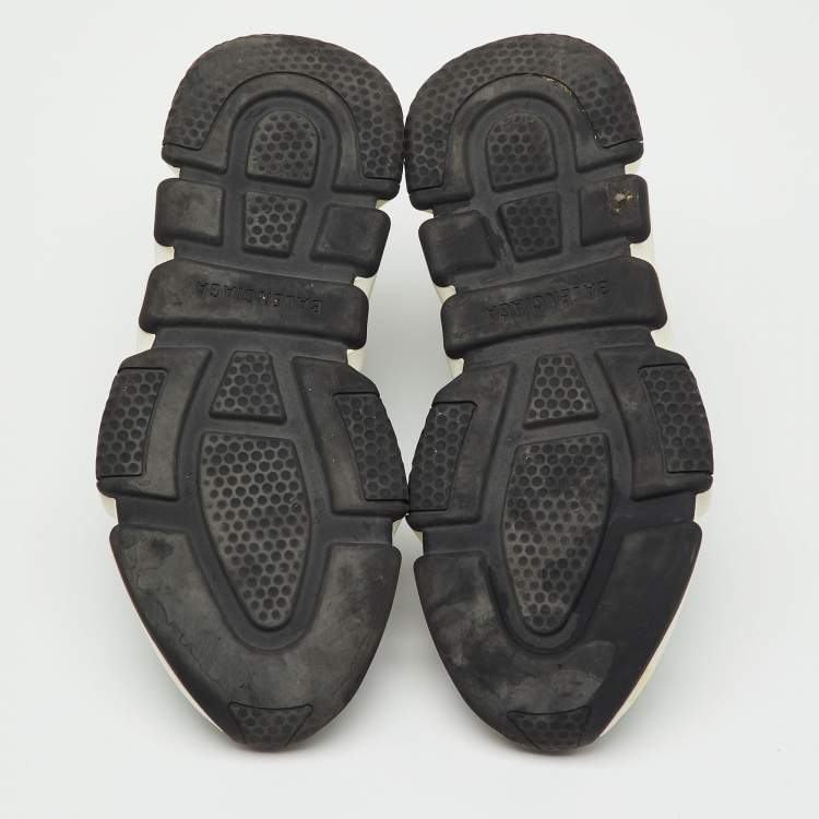 Pre Owned Balenciaga Green Knit Fabric Speed Trainer Slip On High Sneakers Size 36