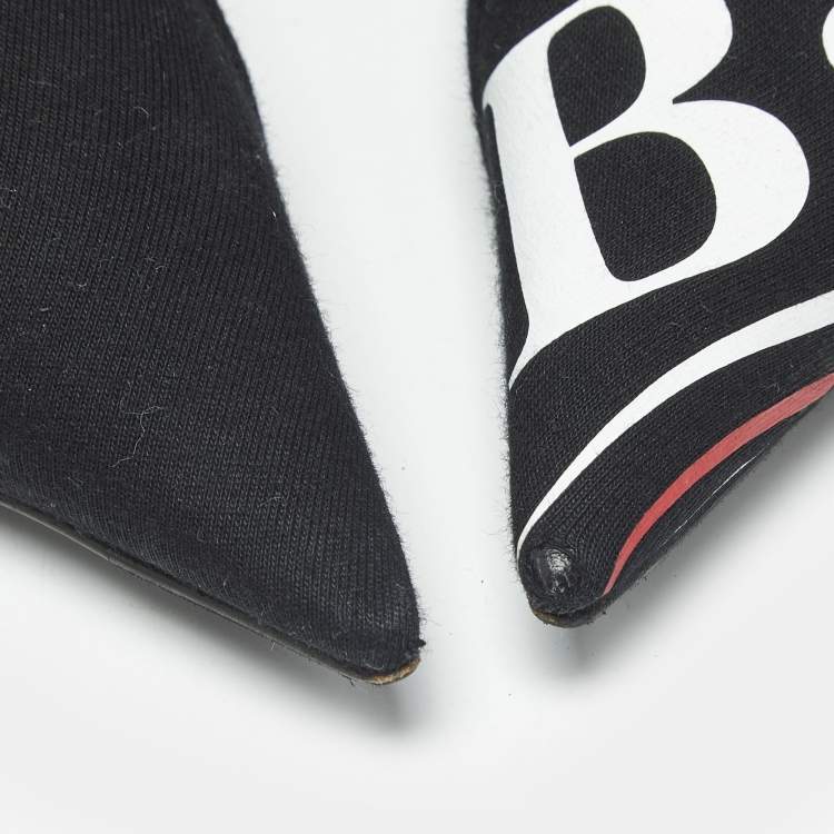 Pre Owned Balenciaga Black Fabric Knife Pointed Toe Pumps Size 35.5