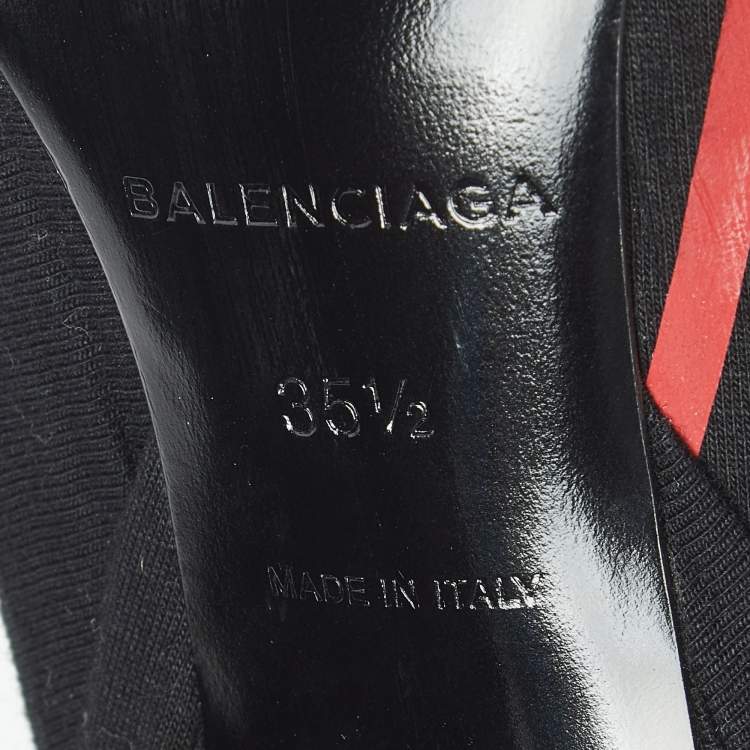 Pre Owned Balenciaga Black Fabric Knife Pointed Toe Pumps Size 35.5
