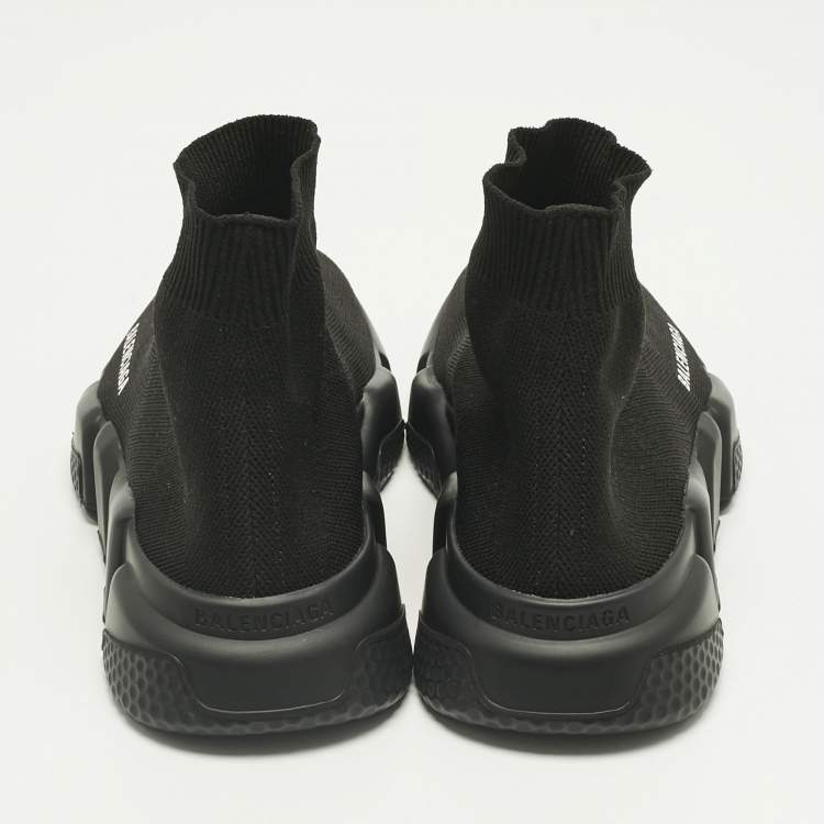 Pre Owned Balenciaga Black Knit Fabric Speed Trainer Sneakers Size 37