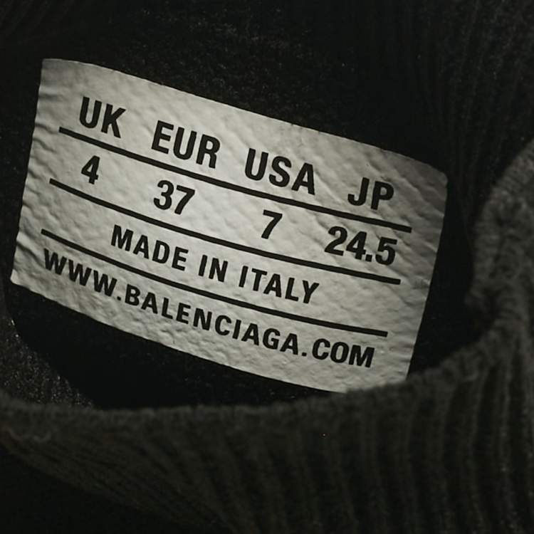 Pre Owned Balenciaga Black Knit Fabric Speed Trainer Sneakers Size 37