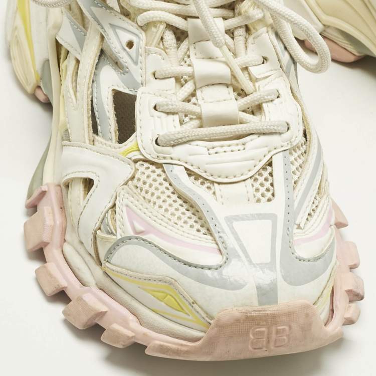 Pre Owned Balenciaga Multicolor Faux Leather and Mesh Track 2 Sneakers Size 37