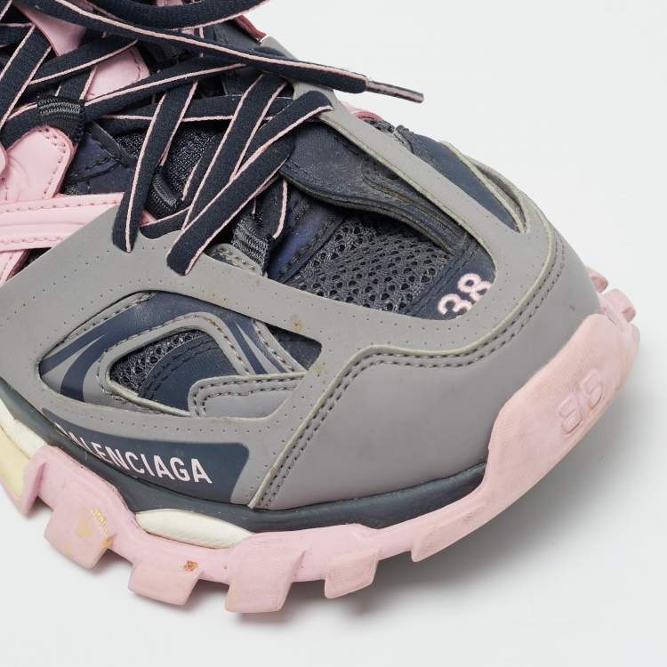 Pre Owned Balenciaga Track Size 38 Multicolor Faux Leather and Mesh Low Top Sneakers