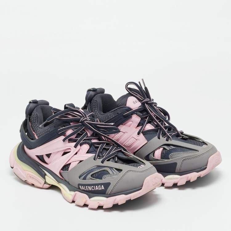 Pre Owned Balenciaga Track Size 38 Multicolor Faux Leather and Mesh Low Top Sneakers