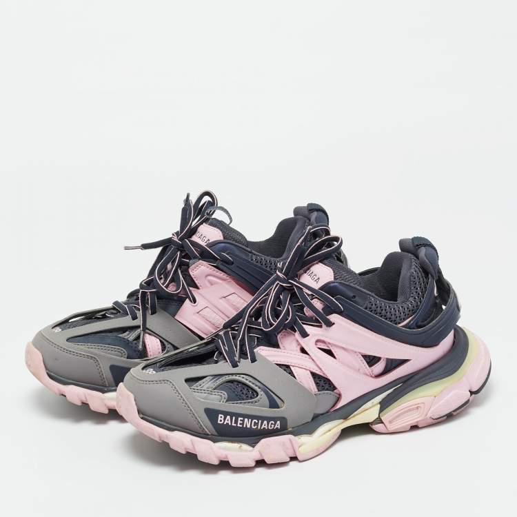 Pre Owned Balenciaga Track Size 38 Multicolor Faux Leather and Mesh Low Top Sneakers