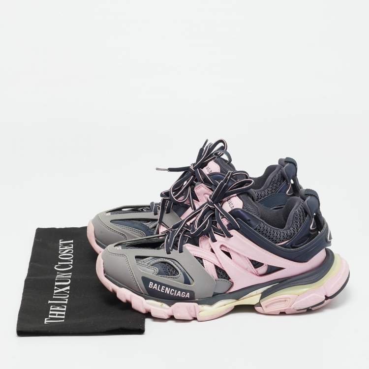 Pre Owned Balenciaga Track Size 38 Multicolor Faux Leather and Mesh Low Top Sneakers