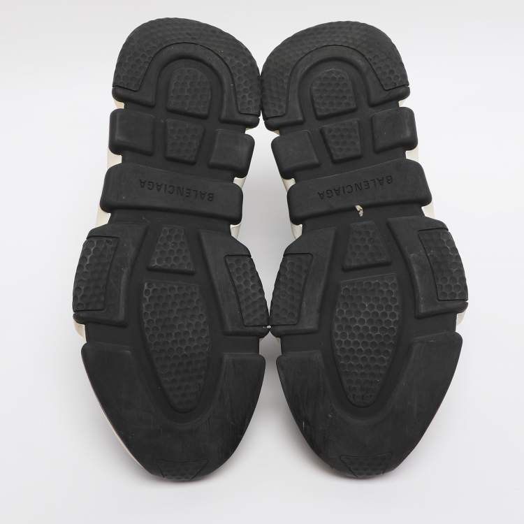 مملوكة مسبقًا Balenciaga Logo Print Speed Size 39 Black Knit Fabric High Top Sneakers