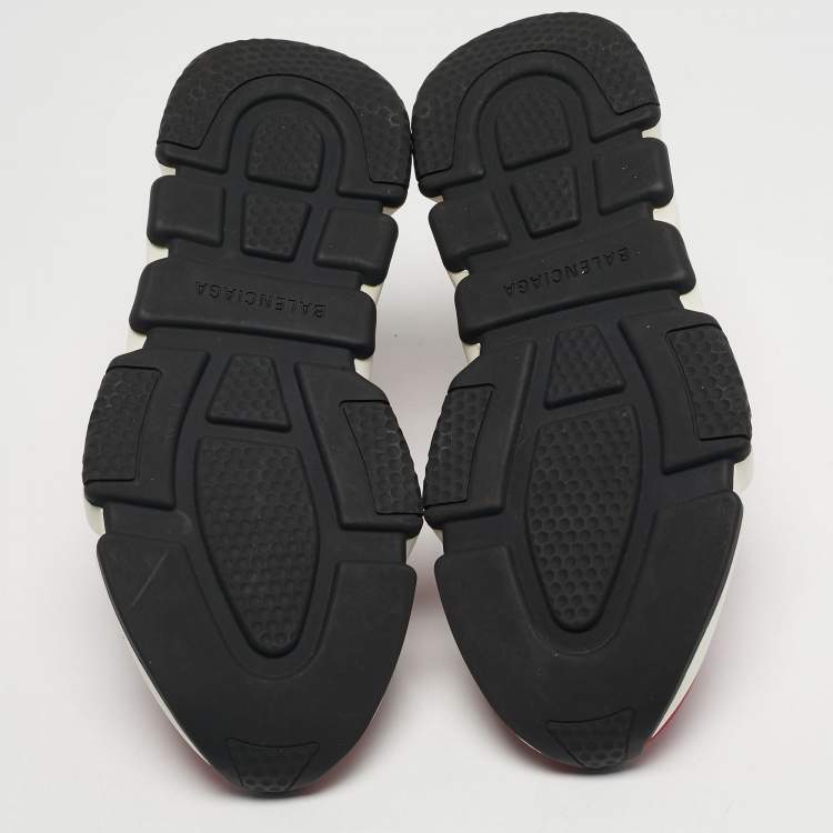 Pre Owned Balenciaga Speed Trainer Size 38 Red Knit Fabric High Top Sneakers