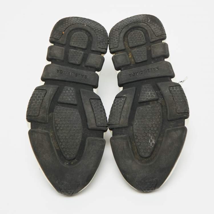 Pre Owned Balenciaga Speed Trainer Size 38 Grey Knit Fabric High Top Sneakers