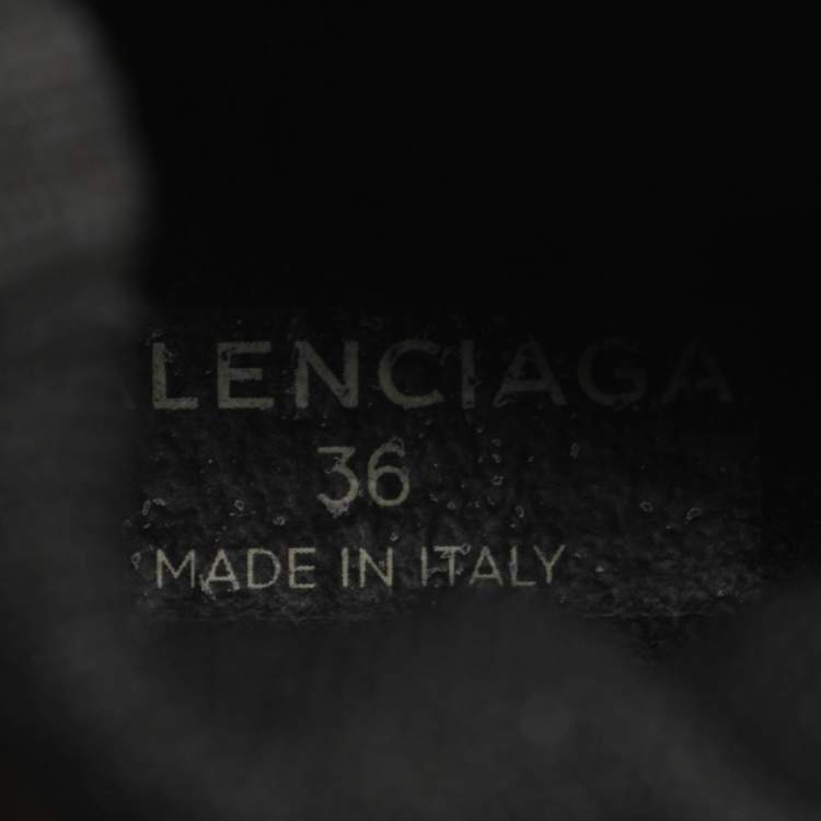 Pre Owned Balenciaga Speed Size 36 Black Knit Fabric High Top Sneakers