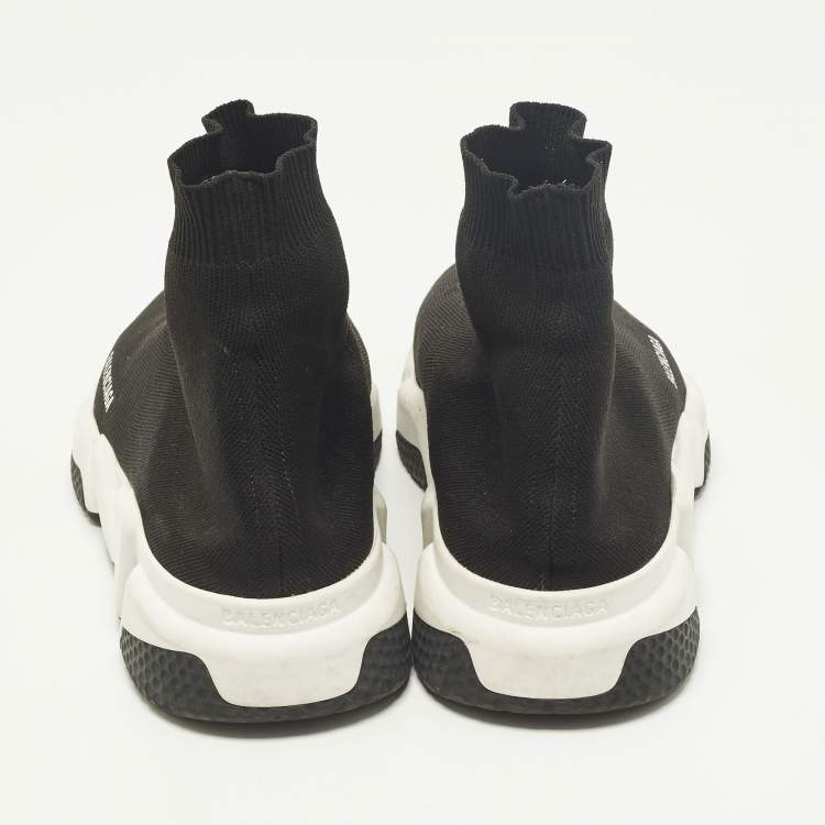 مملوكة مسبقًا Balenciaga Speed Trainer Size 43 Black Knit Fabric High Top Sneakers