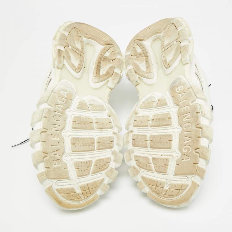 Pre Owned Balenciaga Track Size 40 White Faux Leather and Mesh Low Top Sneakers