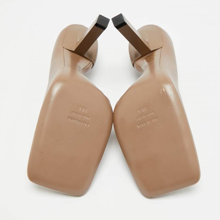 Pre Owned Balenciaga Void Size 38.5 Brown Leather D'orsay Pumps