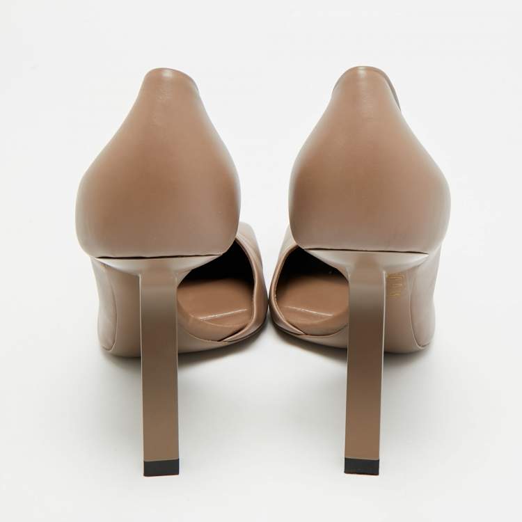 Pre Owned Balenciaga Void Size 38.5 Brown Leather D'orsay Pumps