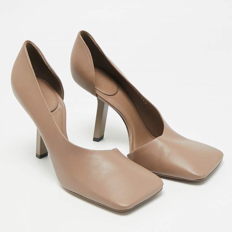 Pre Owned Balenciaga Void Size 38.5 Brown Leather D'orsay Pumps