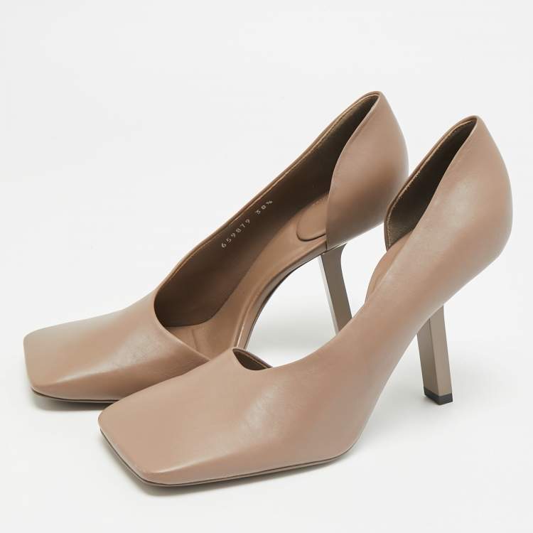 Pre Owned Balenciaga Void Size 38.5 Brown Leather D'orsay Pumps