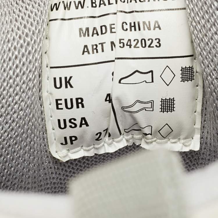 Pre Owned Balenciaga Track Size 42 White Faux Leather and Mesh Lace Up Sneakers