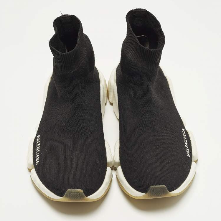 مملوكة مسبقًا Balenciaga Speed Size 39 Black Knit Fabric Slip On Sneakers