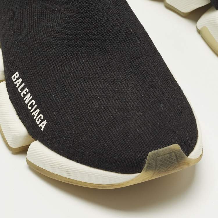 مملوكة مسبقًا Balenciaga Speed Size 39 Black Knit Fabric Slip On Sneakers