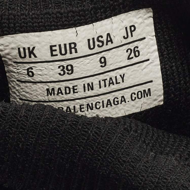 مملوكة مسبقًا Balenciaga Speed Size 39 Black Knit Fabric Slip On Sneakers